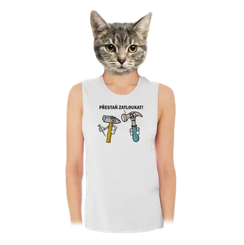 Bastard Přestaň zatloukat dámské tílko volné White