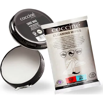 Přípravek pro údržbu obuvi Bezbarvá krém na boty, vosk na boty a ubrousky 15 ks Coccine Sada 2v1