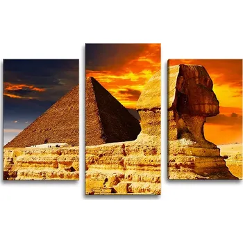 Obraz Sablio Obraz - 3-dílný Pyramidy - 75x50 cm