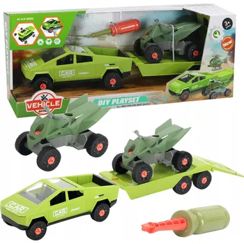 autíčko SADA AUTO K SESTAVENÍ PŘÍVĚS ČTYŘKOLKA ŠROUBOVÁK