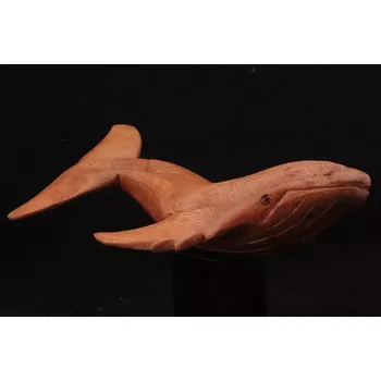 Soška velryby délka 17 cm – natur styl dřevořezba ze dřeva Suar