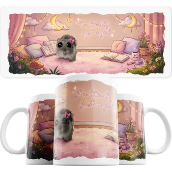 Hrnek I'm literally just a girl - Bílá