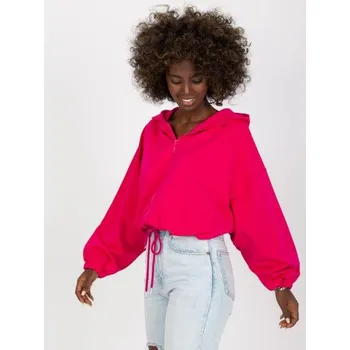 Oblečení a móda Fuchsiová basic mikina s širokými rukávy RUE PARIS
