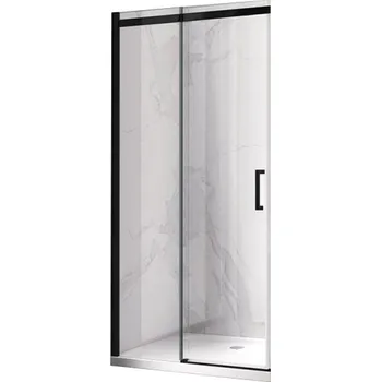 Sprchové dveře BPS-koupelny Posuvné sprchové dveře HYD-PD09D 130 černá/transparent pro instalaci do niky - bez vaničky