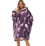 L&L Oversize mikina Hoodie fialová lamy