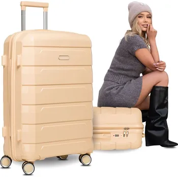 Peterson velký polypropylenový kufr s otočnými kolečky Barva: Béžová