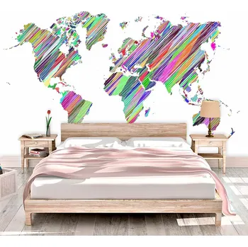 Tapeta Sablio Tapeta Barevné světadíly - 125x75 cm