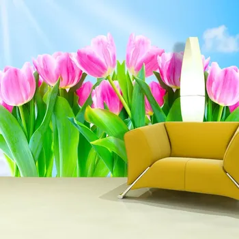 Tapeta Sablio Tapeta Růžové tulipány - 125x75 cm