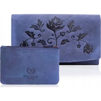 Paolo Peruzzi dámská peněženka z pravé kůže modrá