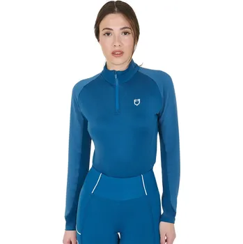 Dámské tričko EQUESTRO Triko multifunkční Base Layer Equestro, dámské, blue coral/white XS