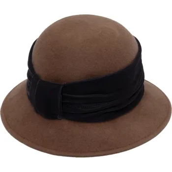 Klobouk Fiebig - Headwear since 1903 Dámský hnědý plstěný klobouček Cloche - Fiebig Velikost: Unisize (S-XL)