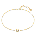 MINET Decentní zlatý náramek s bílým zirkonem Au 585/1000 0,75g JMG0318WGB16