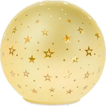 Vánoční dekorace Casa de Engel Skleněná LED koule s hvězdami