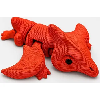 Figurka Flexi 3D miniaturka krokodýla z 3D tiskárny | Svíčkománie3D | Barva: Červená pastelová