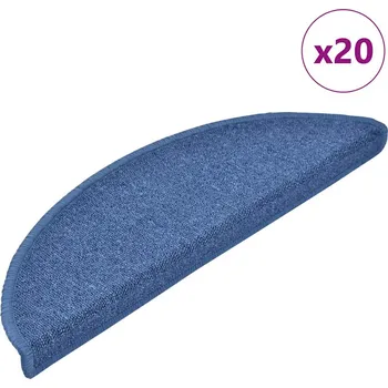 vidaXL Schodové rohože 20 ks 56 x 17 x 3 cm modré, půlkulaté
