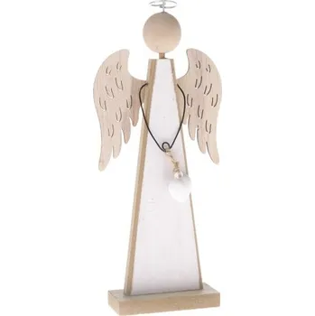 Vánoce Casa de Engel Dřevěný anděl se srdcem - bílý