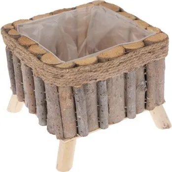 Casa de Engel Dřevěný truhlík na nožičkách s PVC - čtverecový