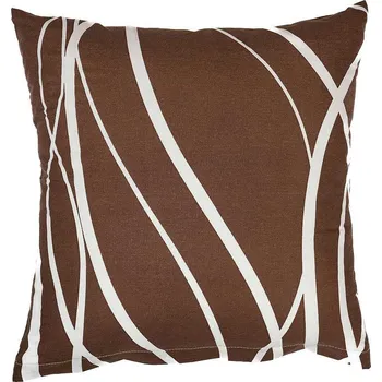 Bytový textil DADKA VRACOV Povlak na polštář bavlna Vlny banánové na tmavě hnědém Rozměr: 40x50