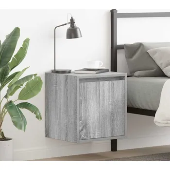 Noční stolek Nástěnné noční stolky 2 ks Hnědý dub 38x34x40 cm