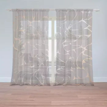 Záclona Sablio Záclony Béžové vzorce : 2ks 150x250cm