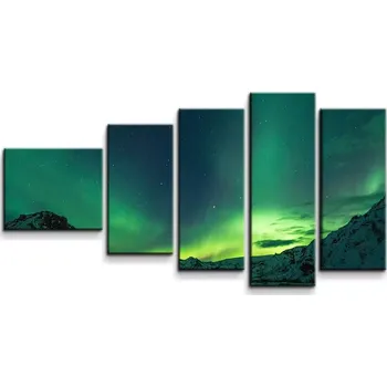 Obraz Sablio Obraz - 5-dílný Zelená záře - 100x60 cm