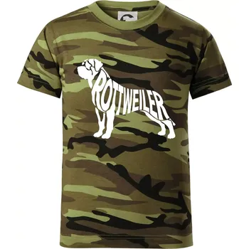 Rotvajler - Dětské maskáčové triko - 146 cm/10 let ( Zelený maskáč )