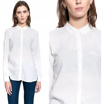 Dámská košile Mustang dámská košile s dlouhým rukávem, bílá, bez vzoru 1008905 2020, velikost S