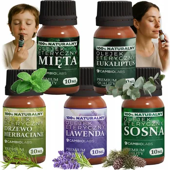 Vonný olej Sada esenciálních olejů 5 ks 50 ml na rýmu a nachlazení