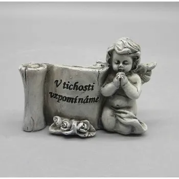 Vánoční dekorace Casa de Engel "Polyresnový anděl se svitkem "V tichosti vzpomínáme" "