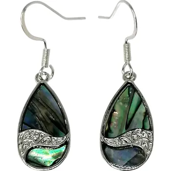 Náušnice Náušnice zdobená kapka s mušlí Paua-Abalone