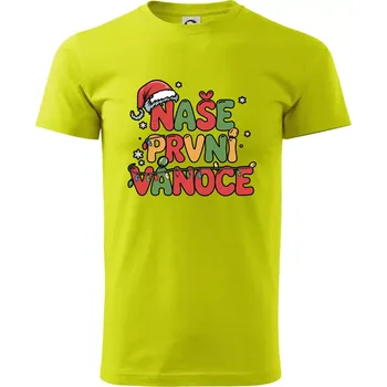 Naše první Vánoce - Klasické pánské triko vyšší gramáže - S ( Limetková )