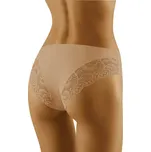 Wolbar Bezešvé bokové kalhotky s krajkou Fara béžové Velikost: L