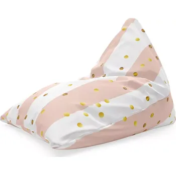 Sedací pytel Sablio Sedací vak Triangl Pruhy a zlaté tečky: 120 x 100 x 100 cm