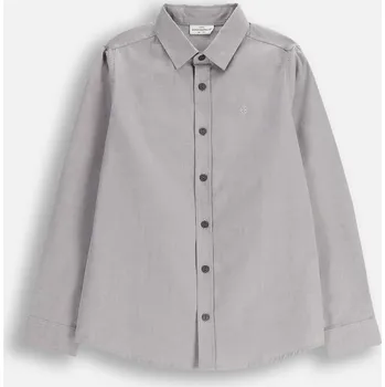 Pánská košile Coccodrillo dětská košile s dlouhým rukávem, bavlna, šedá, velikost 134