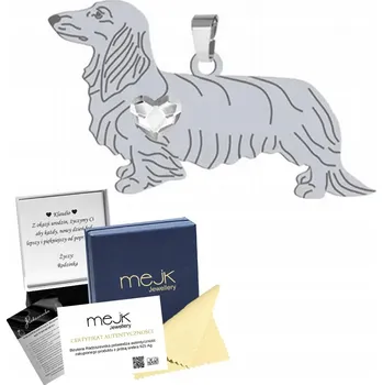 Přívěsek Stříbrný přívěsek 925 Jezevčík Dlouhosrstý Dárek Šperk Žena VĚNOVÁNÍ