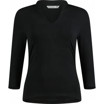 Dámské tričko Kustom Kit Dámská halenka s mandarínským límečkem a 3/4 rukávy Barva: Černá, Velikost: 3XL / 4XL