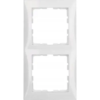 vypínač a zásuvka Hager Rámeček 2-násobný B.Čtverec bílý IP20 pro dvojitou zásuvku