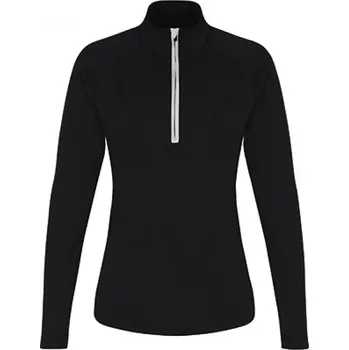 Dámské tričko TriDri Dámské funkční tričko s dlouhým rukávem a ¼ zipem Barva: černá - bílá, Velikost: XL TR120