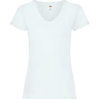 Pánské tričko Bavlna Tričko tričko s výstřihem do V Fruit of Loom 613980 BÍLÉ M