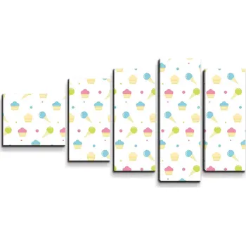 Obraz Sablio Obraz - 5-dílný Zmrzlinky s muffiny - 100x60 cm
