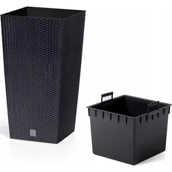 Květináč Květináč antracitový Rato Square Prosperplast DRTS325 s vložkou