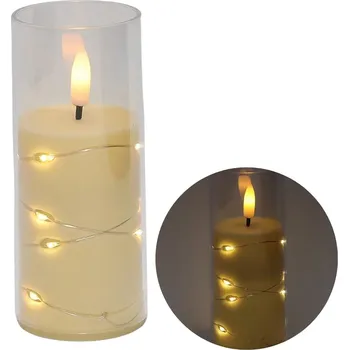 Svíčka LED svíčka v tubě s drátky, efekt plamene svíčky Cortina 12,5 cm