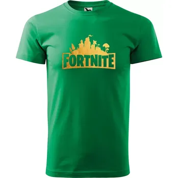 Pánské tričko Sablio Tričko s potiskem Fortnite Pevnost Desert - zelené S