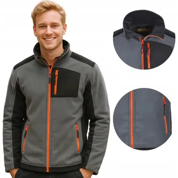 Pánská mikina MIKINA FLEECOVÁ PÁNSKÁ 290G TEPLÁ ZIP KAPSY ZESÍLENÍ OXFORD XXL