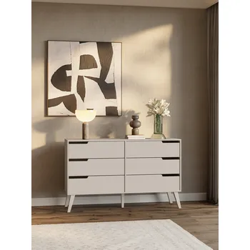 Komoda Komoda Nordelo se zásuvkami do obývacího pokoje na nožičkách KAŠMÍR - moderní přírodní