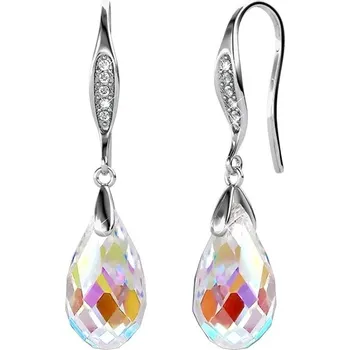 Náušnice Elenys pozlacené náušnice s krystaly Swarovski® 18K bílé zlato