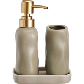 Dávkovač mýdla Sada koupelnových doplňků Bathroom Solutions, 3 díly, hnědá