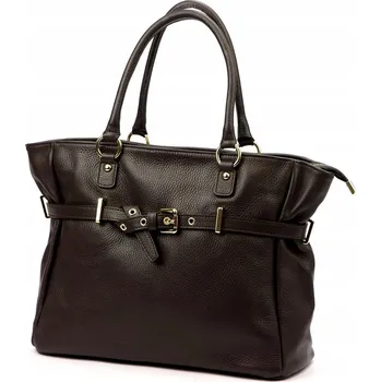 Kabelka Vera Pelle kabelka z pravé kůže hnědá