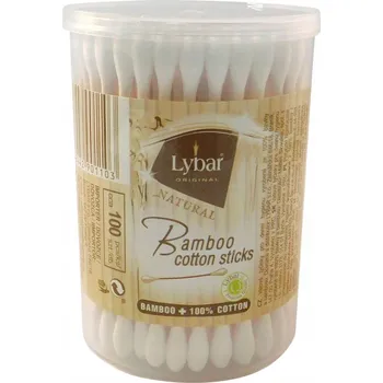 Vatová tyčinka Lybar vatové tyčinky bambusové 100% bavlna 100 ks v balení. krabička