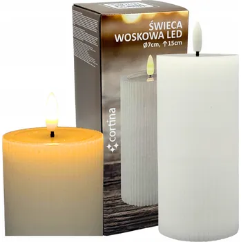 Svíčka LED svíčka vosková vroubkovaná do hřbitovních svíček na baterie 15 x 7 cm – BATERIE V CENĚ